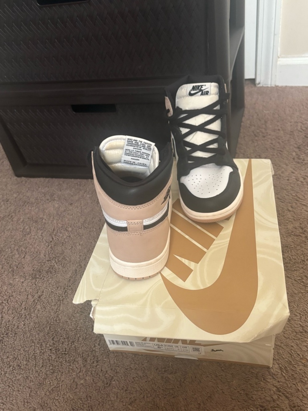 Nike High-Top Sneakers in Black, White & Pink - Picture 3 of 9